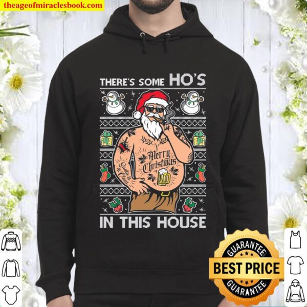 Ugly Christmas Sweater WAP There_s Some Hos In This House Unisex Hoodie