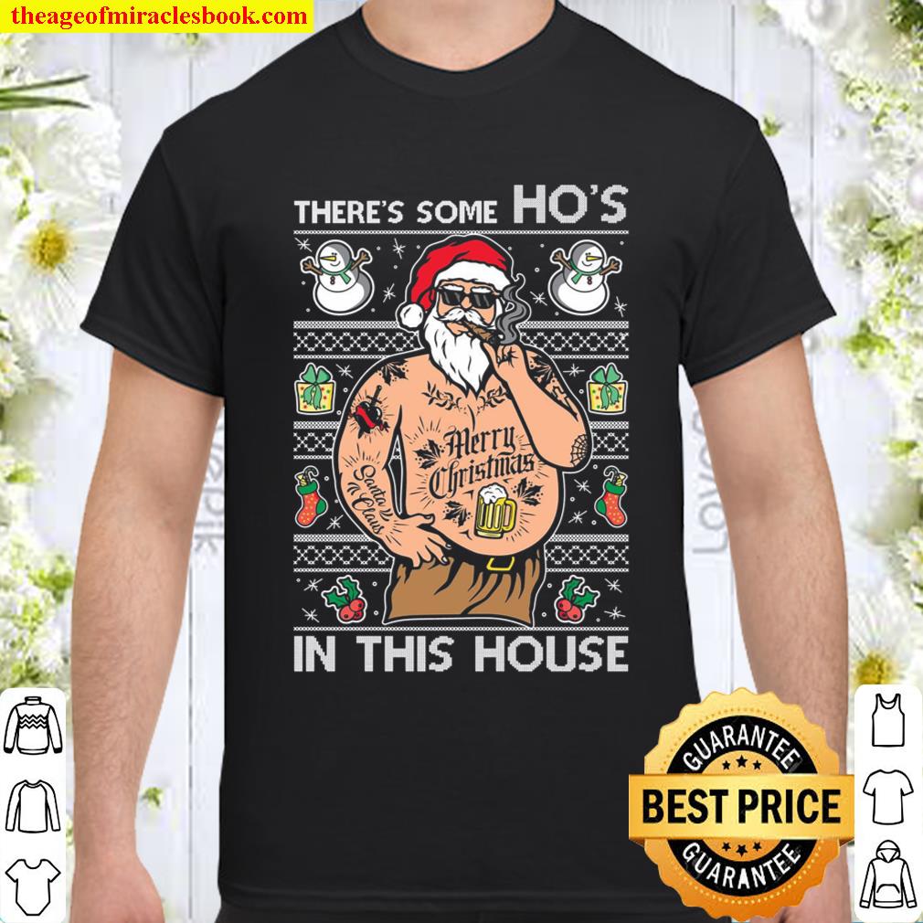 Ugly Christmas Sweater WAP There’s Some Hos In This House Unisex Sweatshirt