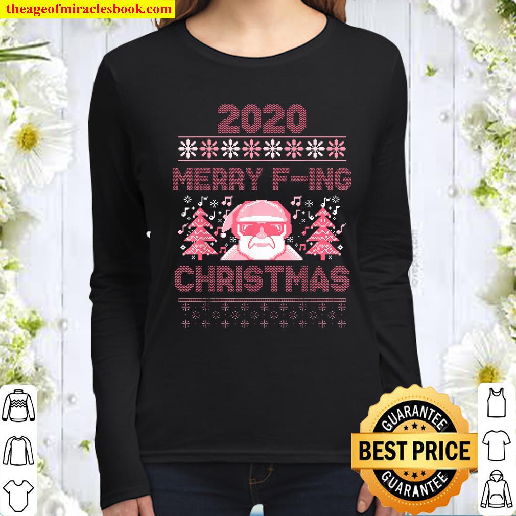 Ugly Santa Sweater Merry Christmas Curse Bad Word Funny 2020 Women Long Sleeved