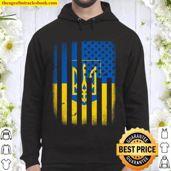 Ukrainian American Flag Ukraine Usa America Roots Gift Hoodie