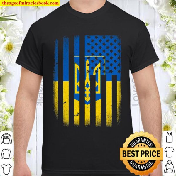 Ukrainian American Flag Ukraine Usa America Roots Gift Shirt