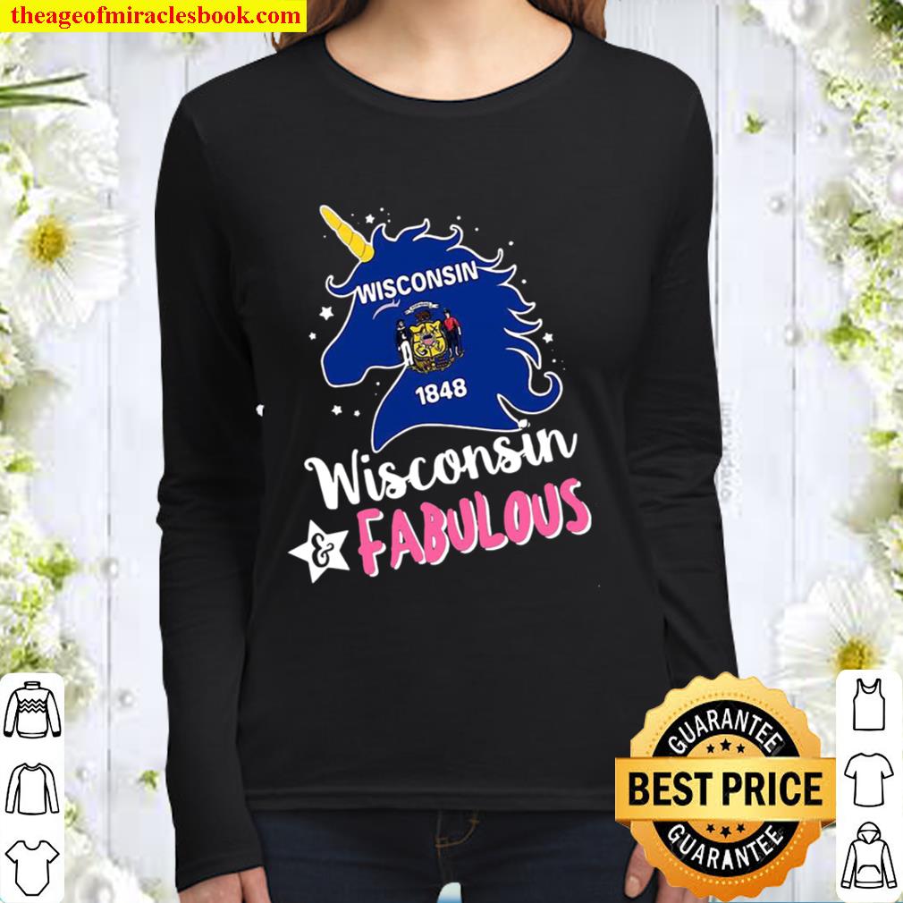 Unicorn Wisconsin 1848 Wisconsin Fabulous Women Long Sleeved