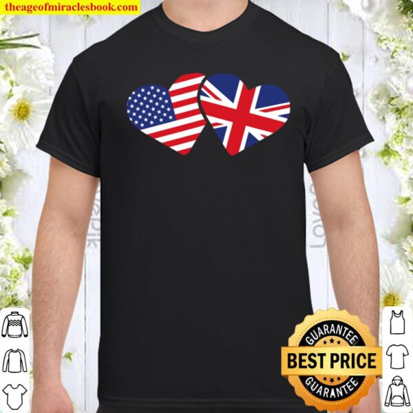 United Kingdom Usa Flag Heart British American Love Shirt