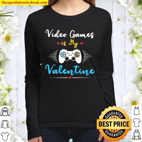 Valentine_s Day Gamer Gift Shirt-Video Games Is My Valentine Women Long Sleeved
