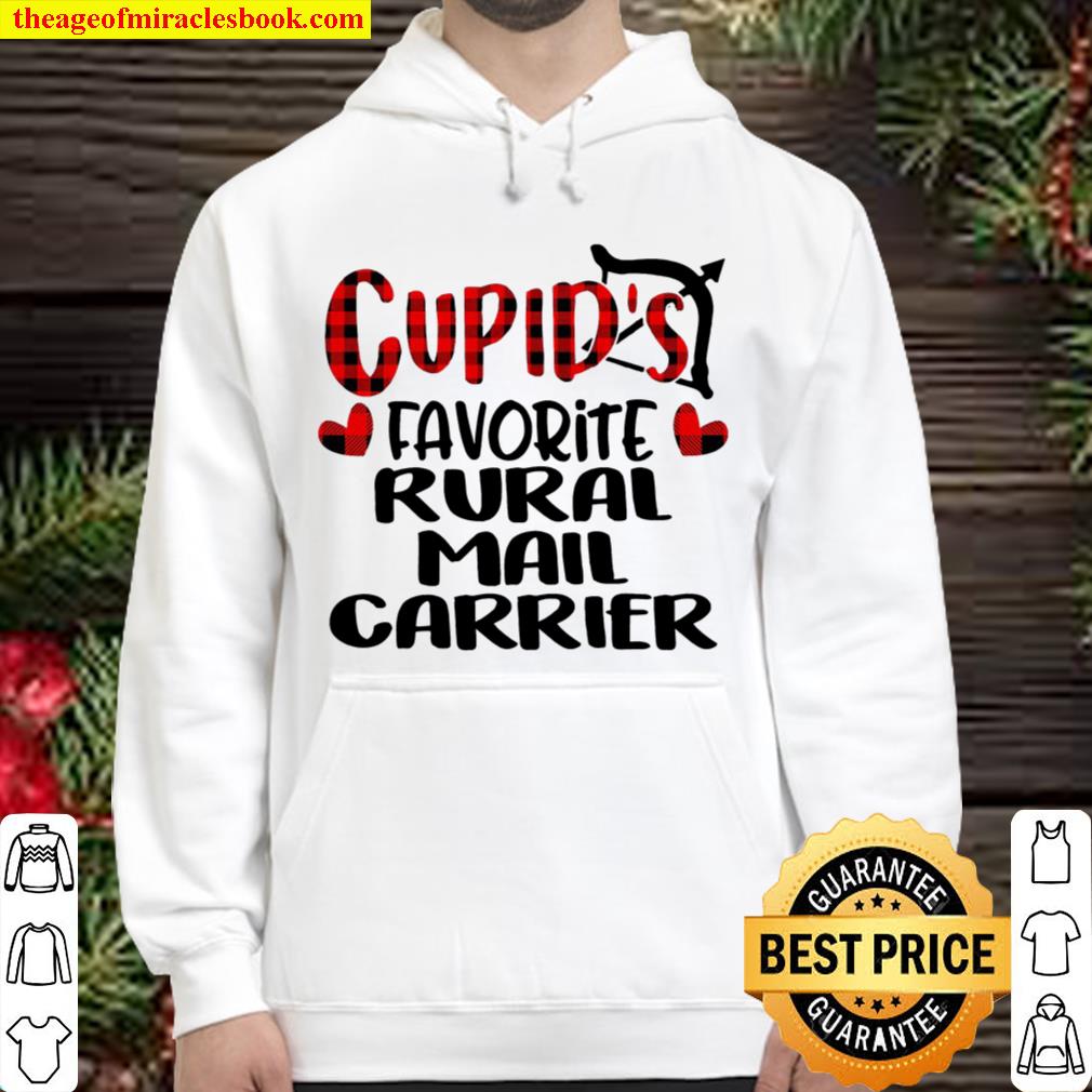 Valentines Cupid Favorite Rural Letter Carrier Buffalo Plaid Hoodie