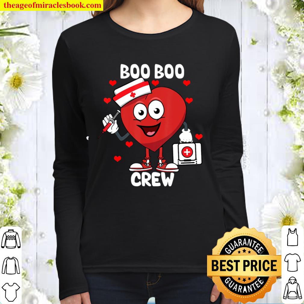 Valentine’s Day Boo Boo Crew Nurse Heart Funny For Nurses Women Long Sleeved