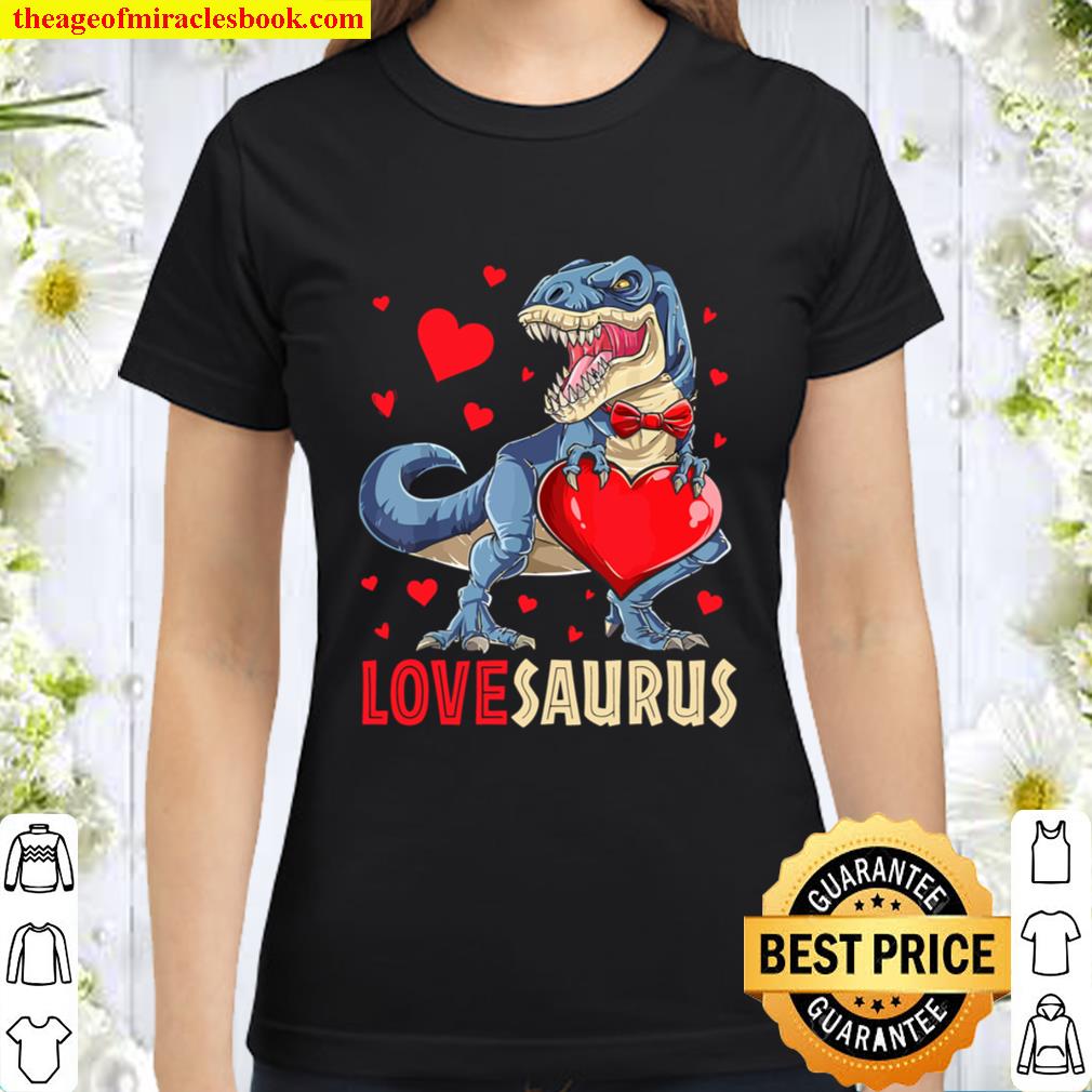 Valentines Day Dinosaur Lovesaurus T rex Gifts Boys Kids Men Classic Women T-Shirt
