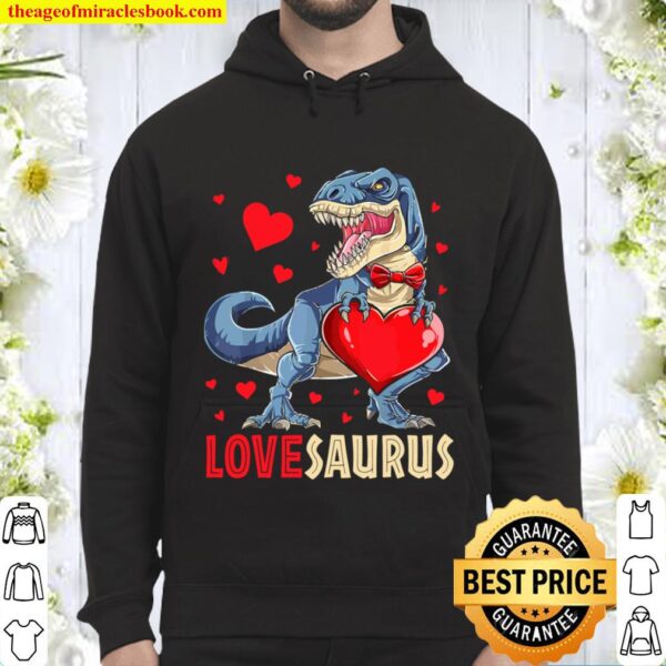 Valentines Day Dinosaur Lovesaurus T rex Gifts Boys Kids Men Hoodie