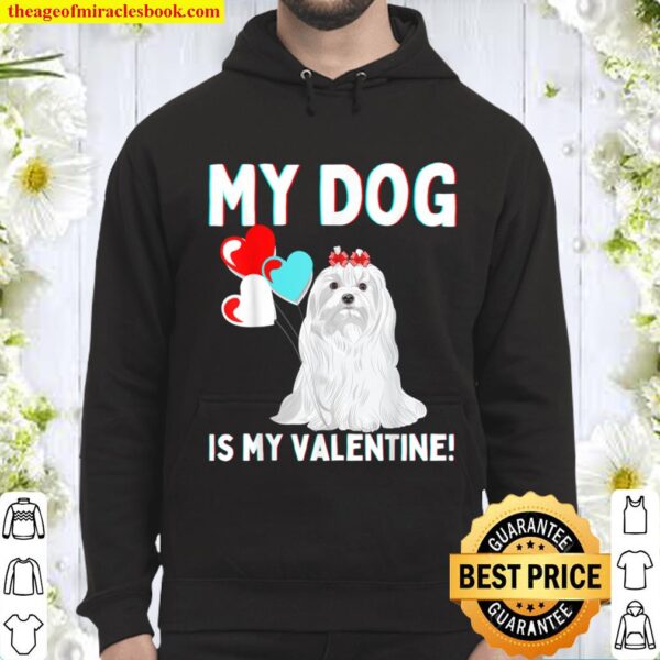 Valentines Day Dogs My Dog Is My Valentine Funny Pet Pets Hoodie
