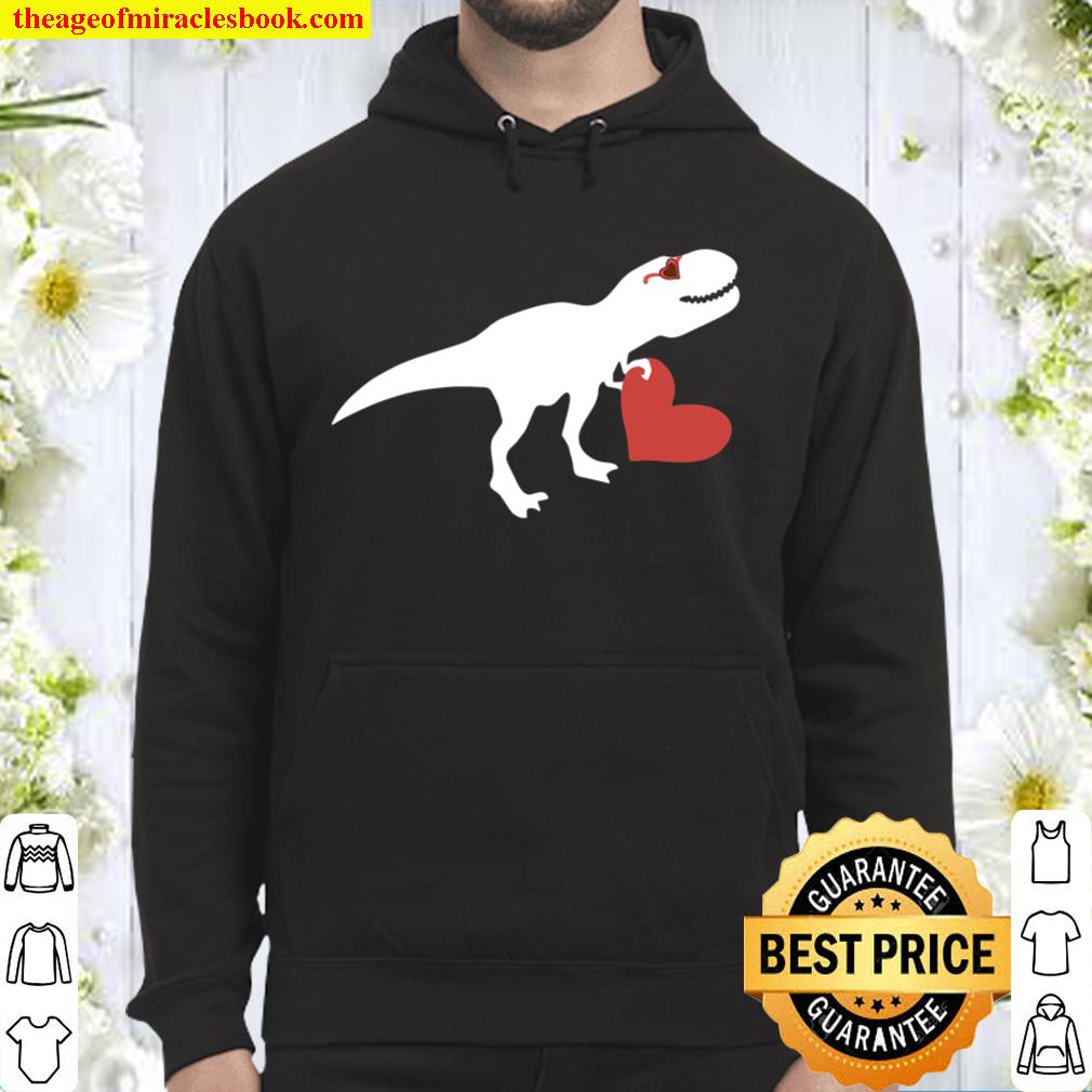 Valentines Day Heart Dinosaur Party Shirts For Boys Hoodie