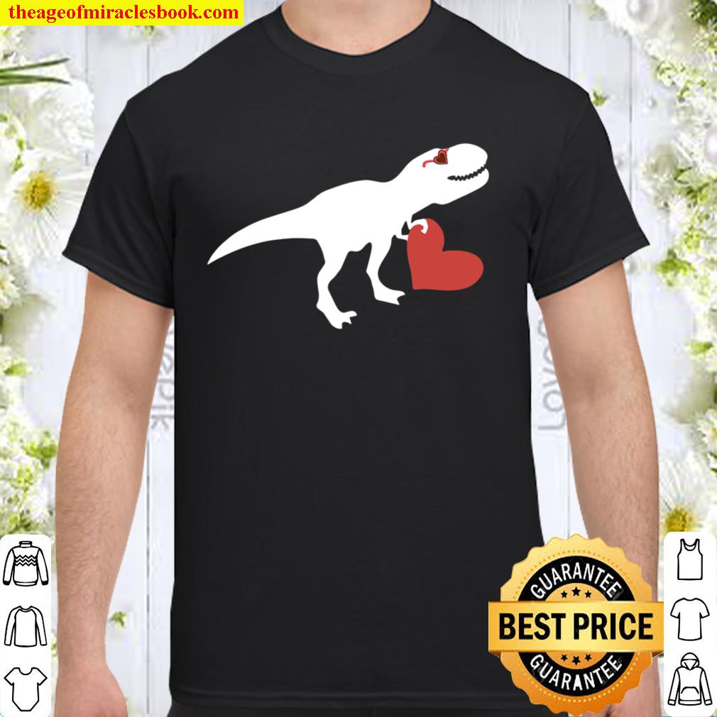 Valentines Day Heart Dinosaur Party Shirts For Boys Shirt