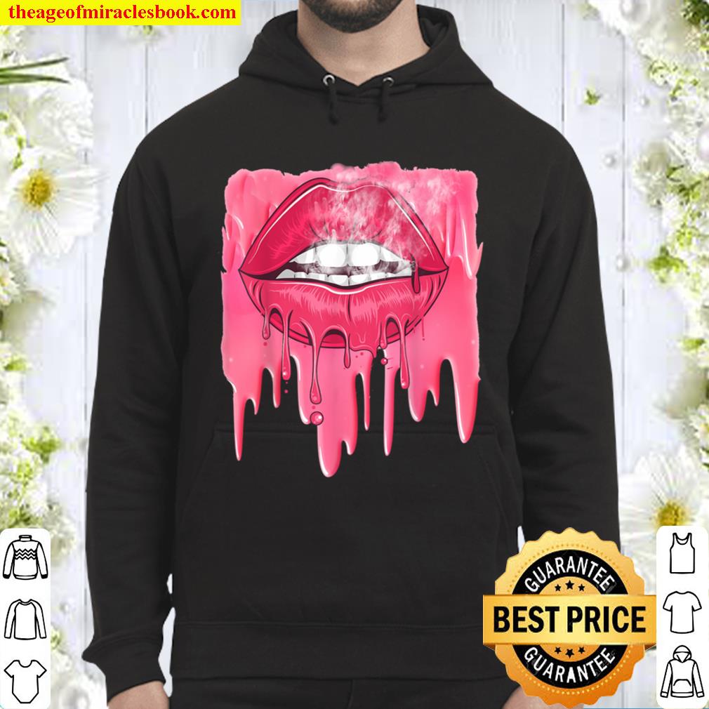 Valentines Pink Dripping Melting Lips Hoodie