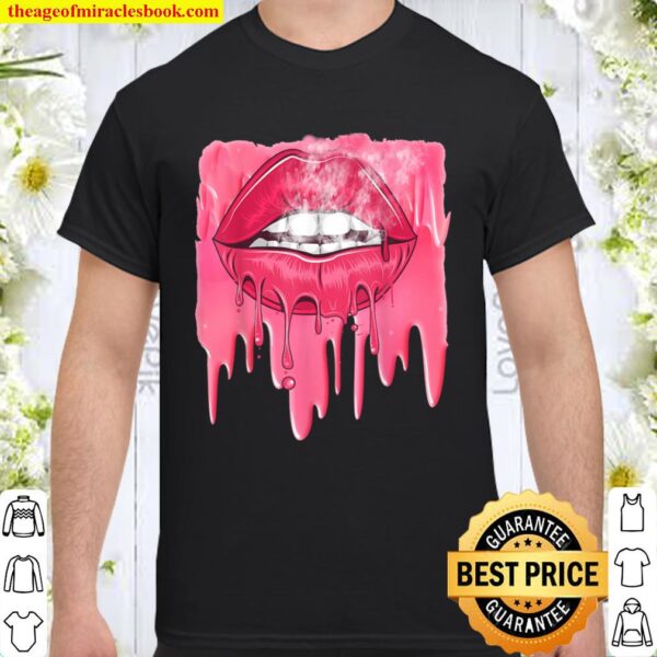 Valentines Pink Dripping Melting Lips Shirt
