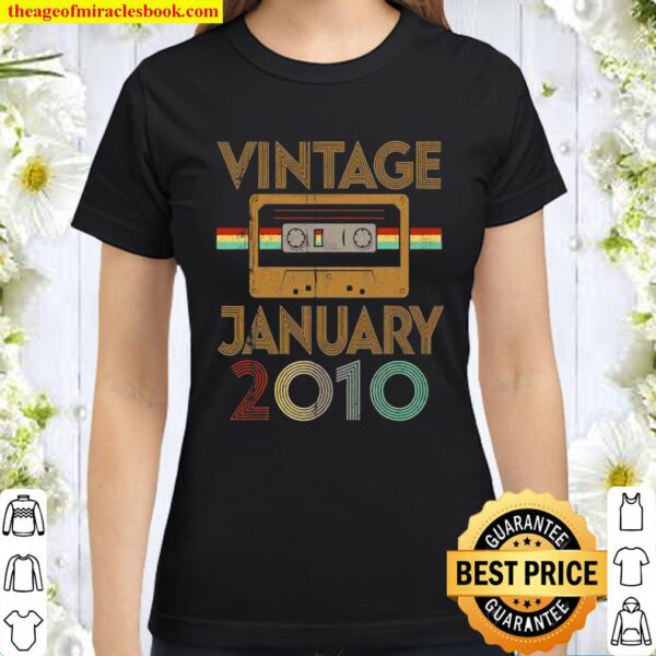 Vintage Born January 2010 11th Birthday Quarantine Classic Women T-Shirt