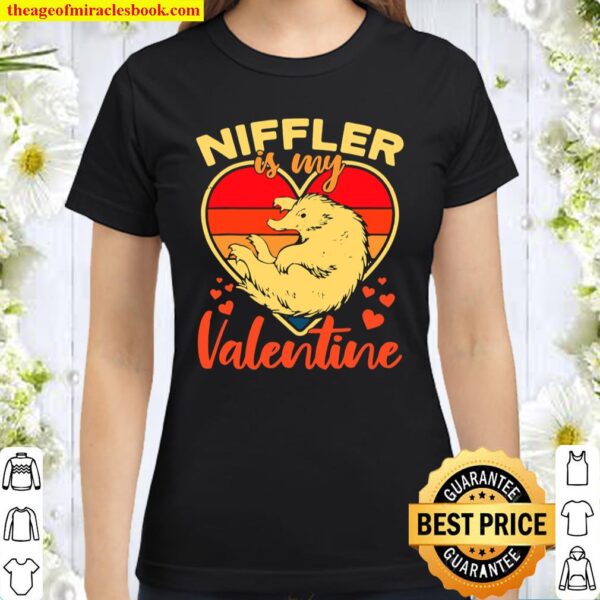 Vintage Heart Niffler Is My Valentine Gifts Classic Women T-Shirt