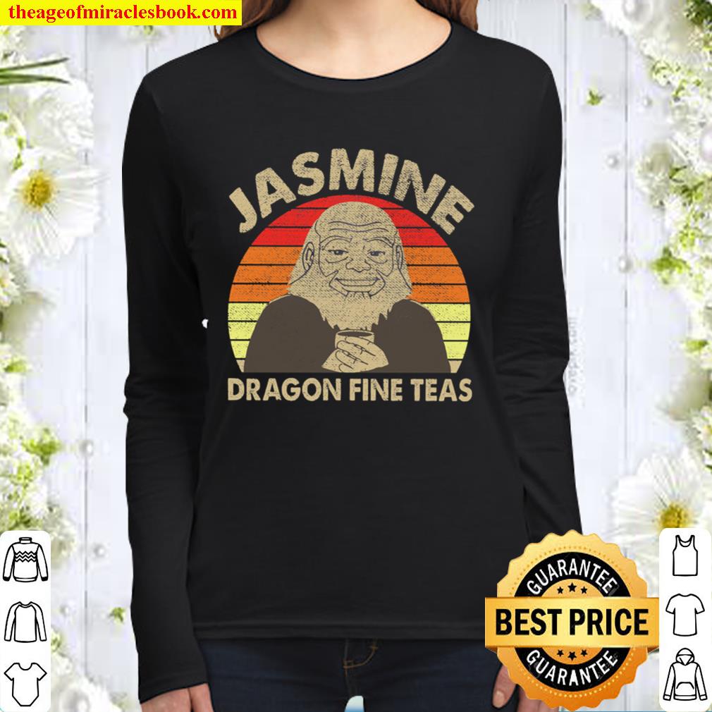 Vintage Jasmine Dragon Fine Teas Sweatshirt Peaceful Samurai Tea Drink Women Long Sleeved