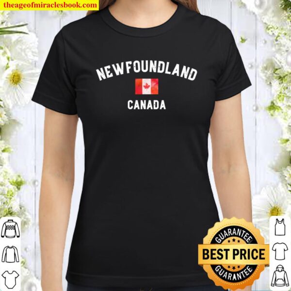 Vintage Newfoundland Canada Flag Travel Souvenir Gift Classic Women T-Shirt
