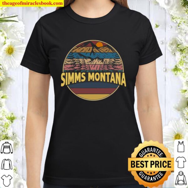 Vintage Simms, Montana Mountain Hiking Souvenir Gift Classic Women T-Shirt