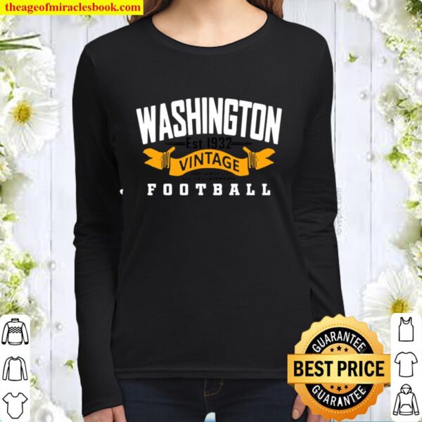 Washington Vintage Aged Perfectly Without Compromise Football Est 1932 Women Long Sleeved