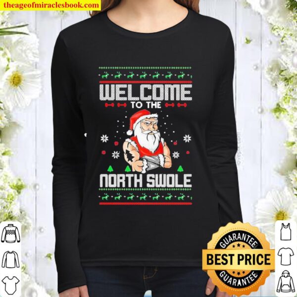 Welcome to the north swole hunk ugly christmas Women Long Sleeved