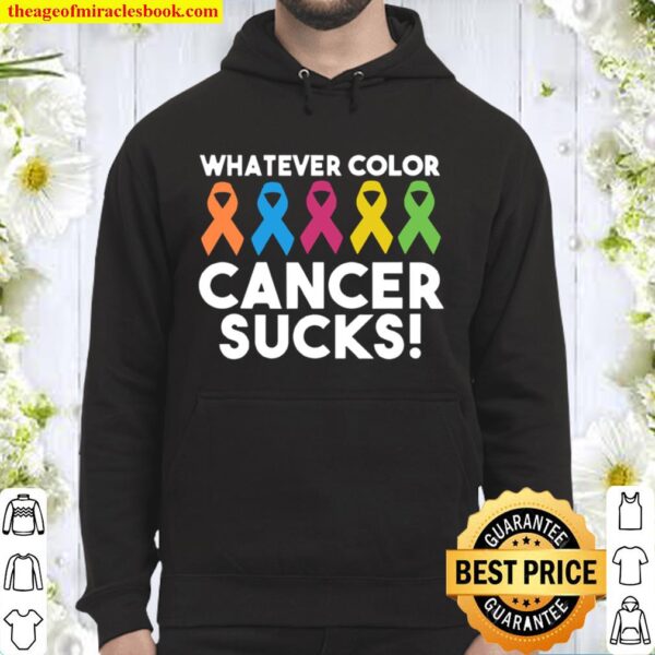 Whatever Color Cancer Sucks Survivors Lgbt Ribbon Hoodie