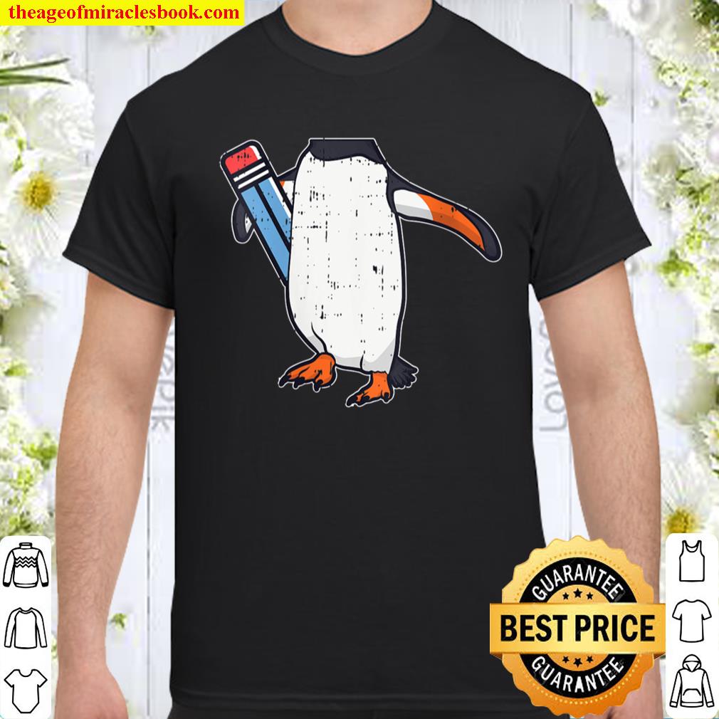 Womens 100 Days Of School Penguin Costume Teacher Student Gifts V-Neck Shirt