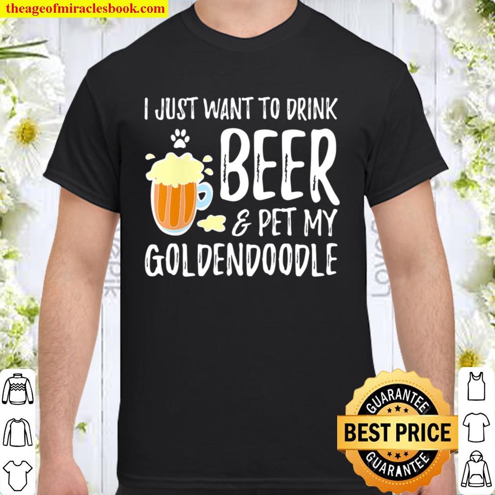 Womens Goldendoodle Dog Lover Beer Funny Dog Mom V-Neck new Shirt, Hoodie, Long Sleeved, SweatShirt