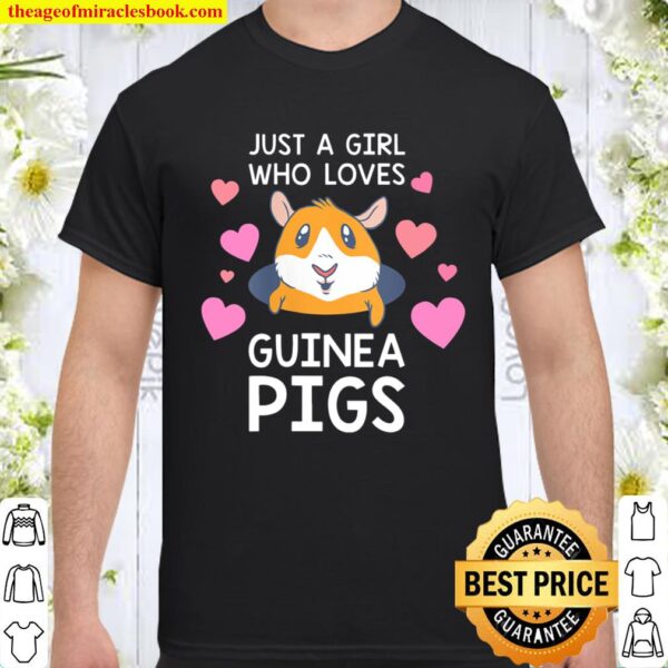 Womens Guinea Pig Shirt Just a Girl Who Loves Guinea Pigs V-Neck Shirt