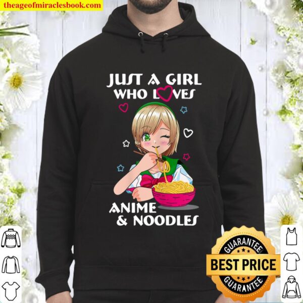 Womens Just a Girl Who Loves Anime _ Noodles Kawaii Women_s Girl Hoodie