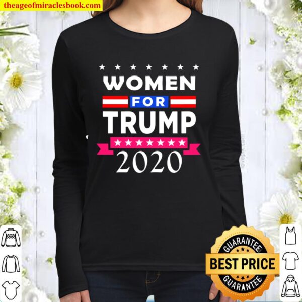 Womens Yes Im A Trump Girl Women For Trump 2020 Pink Women Long Sleeved