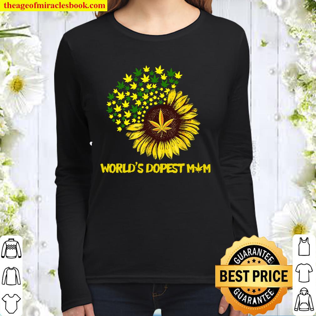 Worlds Dopest Mom Sunflower Weed Women Long Sleeved
