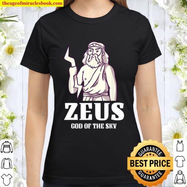 Zeus Greek God of the Sky Mythology Ancient Grece Gift Classic Women T-Shirt