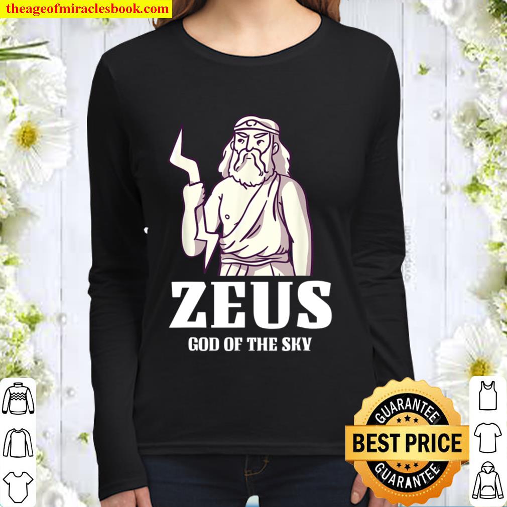 Zeus Greek God of the Sky Mythology Ancient Grece Gift Women Long Sleeved