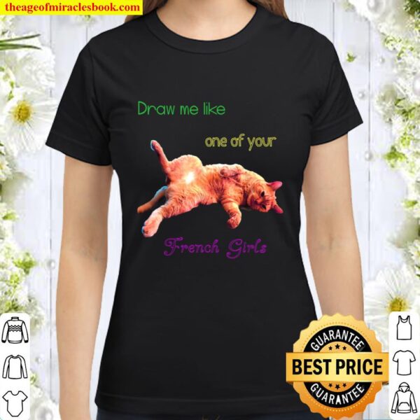 Zigi the Cute Cat Lazy Sideways Cat Funny Saying Classic Women T-Shirt