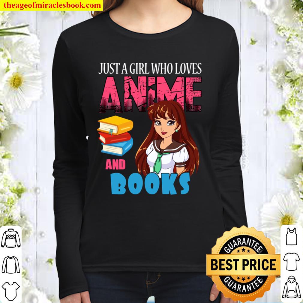 Anime Lover Librarian Just a Girl Who Loves Anime And Books Pullover Women Long Sleeved