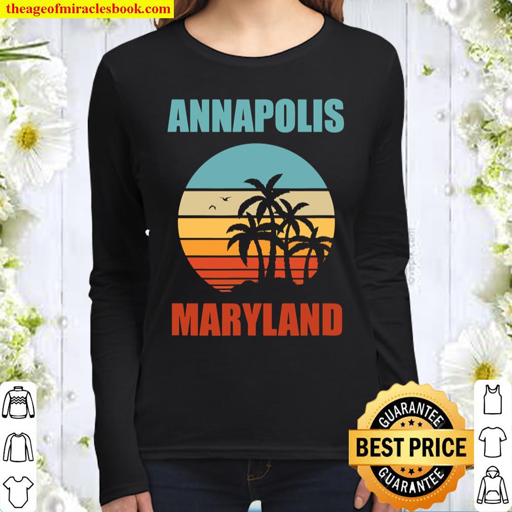 Annapolis Maryland Vintage Vacation Women Long Sleeved