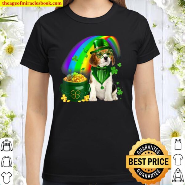Beagle Dog Irish Leprechaun Saint St Patrick Day Classic Women T-Shirt