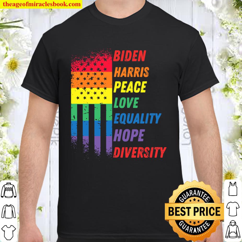 Biden Harris Rainbow American Flag Novelty Tee Inauguration 2021 Shirt, Hoodie, Long Sleeved, SweatShirt