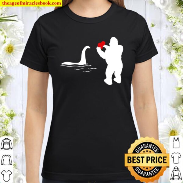Bigfoot And Nessie Love – Valentine’s Day Classic Women T-Shirt