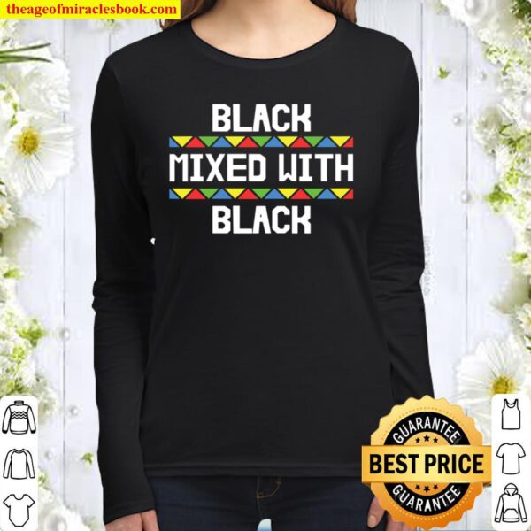 Black Mixed with Black With Colors Women Long Sleeved