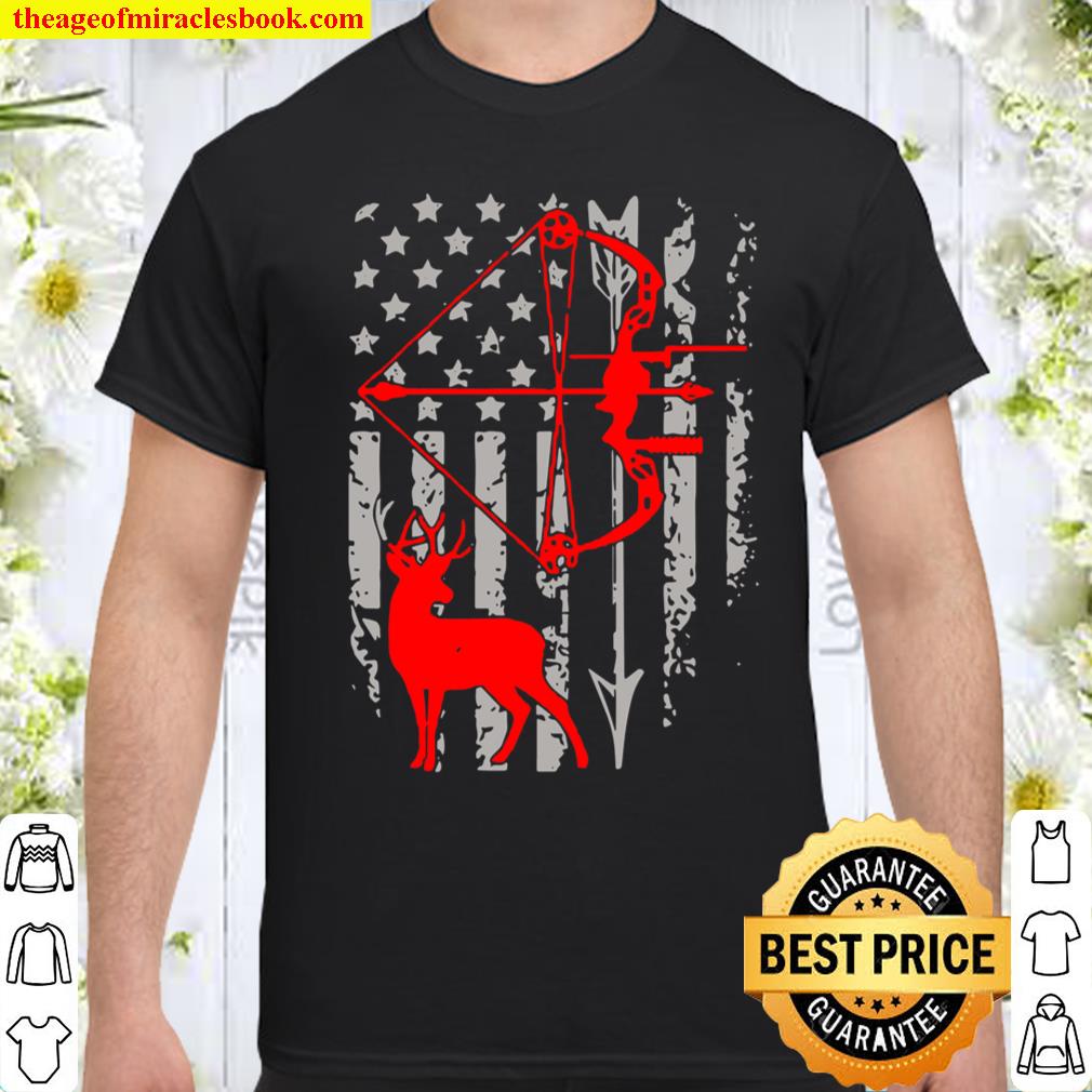 Bow Hunting American Flag Deer For Arrow Hunters Pullover shirt