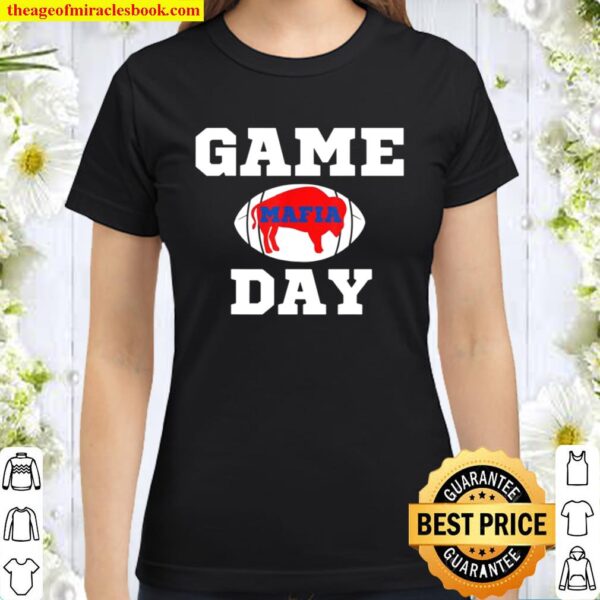 Buffalo Football NY Vintage Sports Team Mafia Game Day Red Classic Women T-Shirt