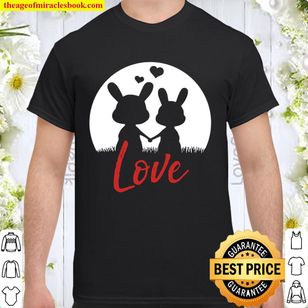 Bunnies in love, Lovers Sunset Valentine Love funny gift new Shirt, Hoodie, Long Sleeved, SweatShirt
