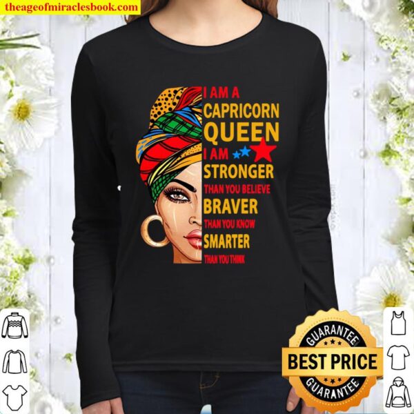 Capricorn Queen Birthday Shirt For Women Capricorn Zodiac Women Long Sleeved
