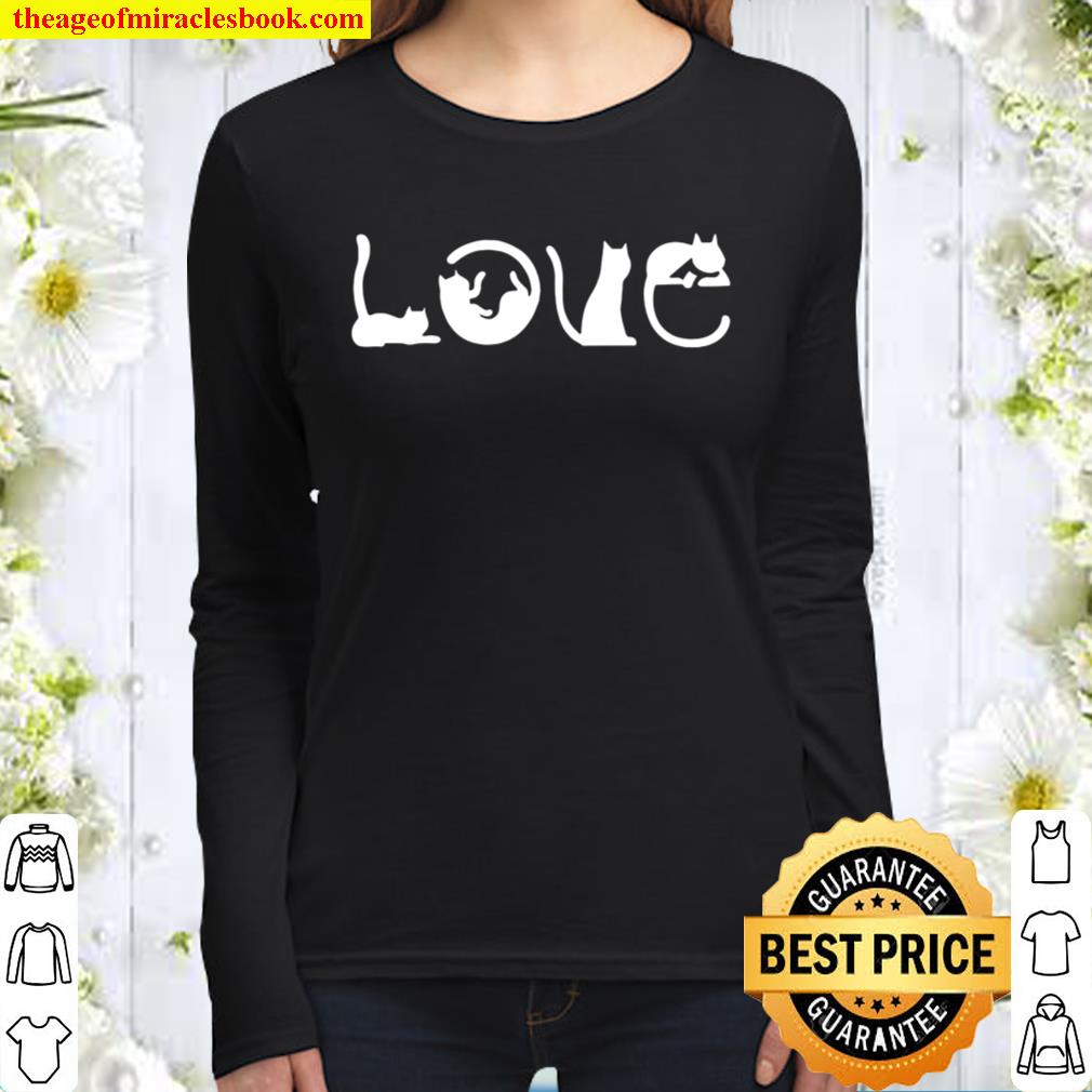 Cat Lover Sweatshirt, Valentines Day Gift, I love cats, Women, Ladies Women Long Sleeved