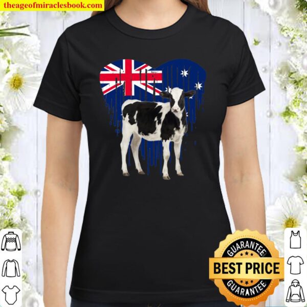 Cow Australian Flag Heart Australia Day Funny Cow Classic Women T-Shirt