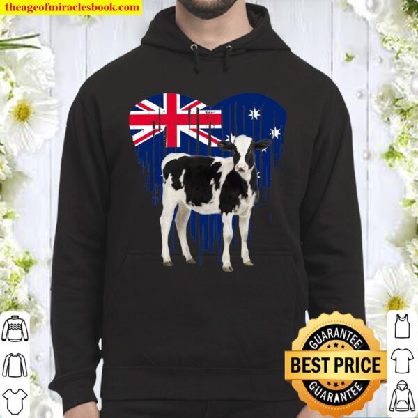 Cow Australian Flag Heart Australia Day Funny Cow Hoodie
