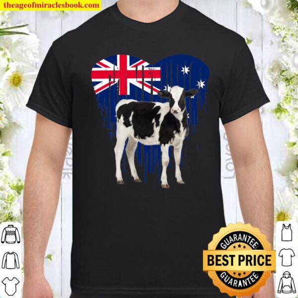 Cow Australian Flag Heart Australia Day Funny Cow Shirt