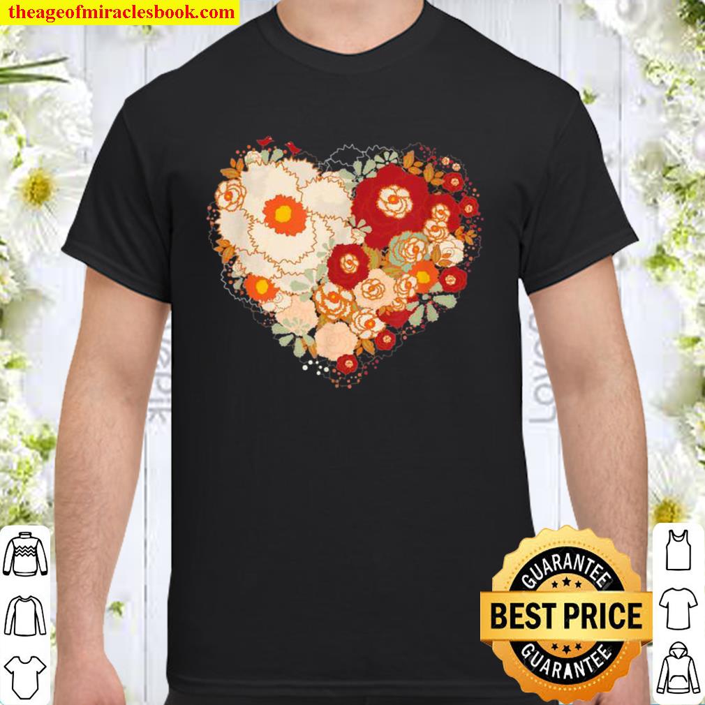 Cute Valentines Day Flowers Heart 2021 Shirt, Hoodie, Long Sleeved, SweatShirt