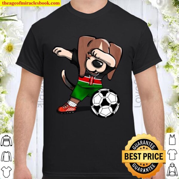 Dabbing Dog Tupfen Beagle Kenia Fußball Kenianische Flagge Langarmshir Shirt